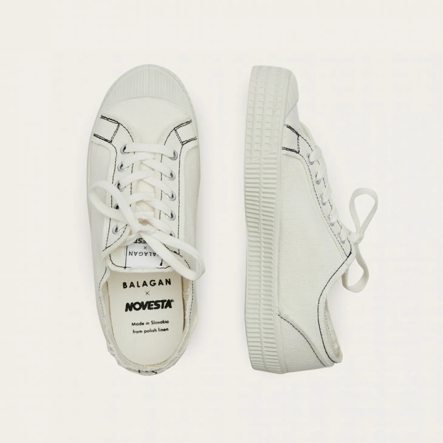 Novesta Star Master Sneakersy Meskie Vegan, Perlowy Z Czarna Nicia